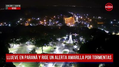 Lleg&oacute; la lluvia a Paran&aacute; y rige un alerta amarilla por tormentas